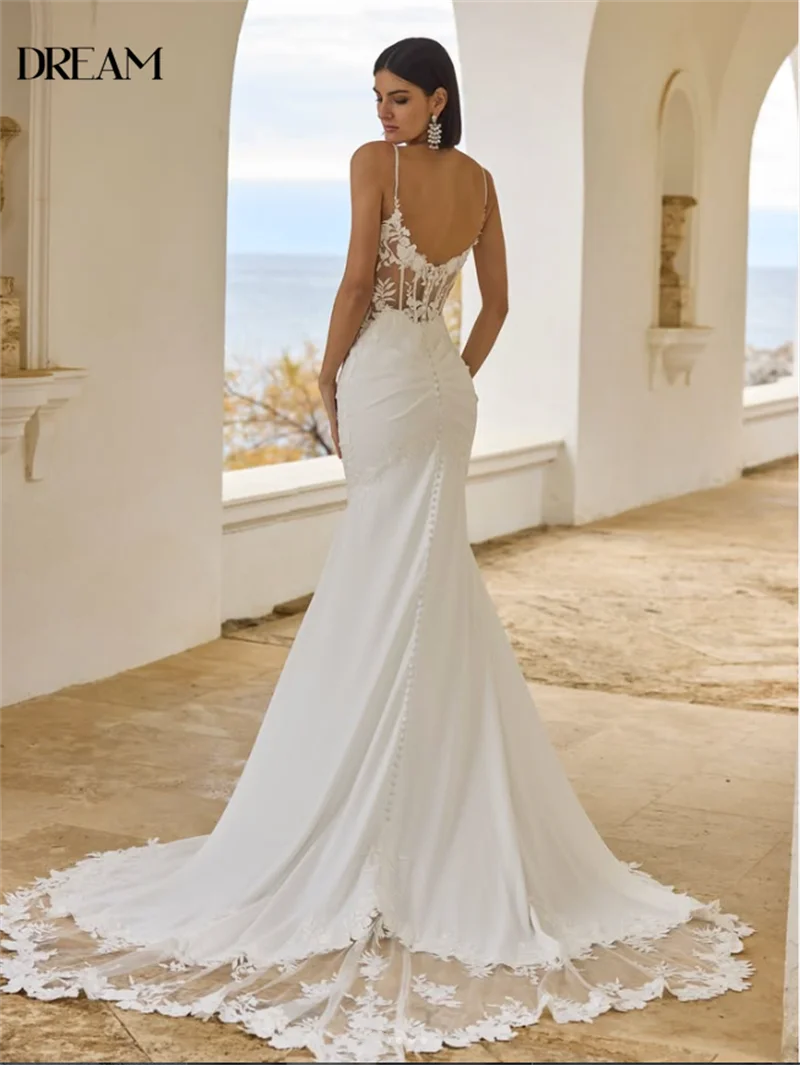 DREAM Customized lace mermaid wedding dress backless wedding dress fashionable and popular dress High quality wedding dress