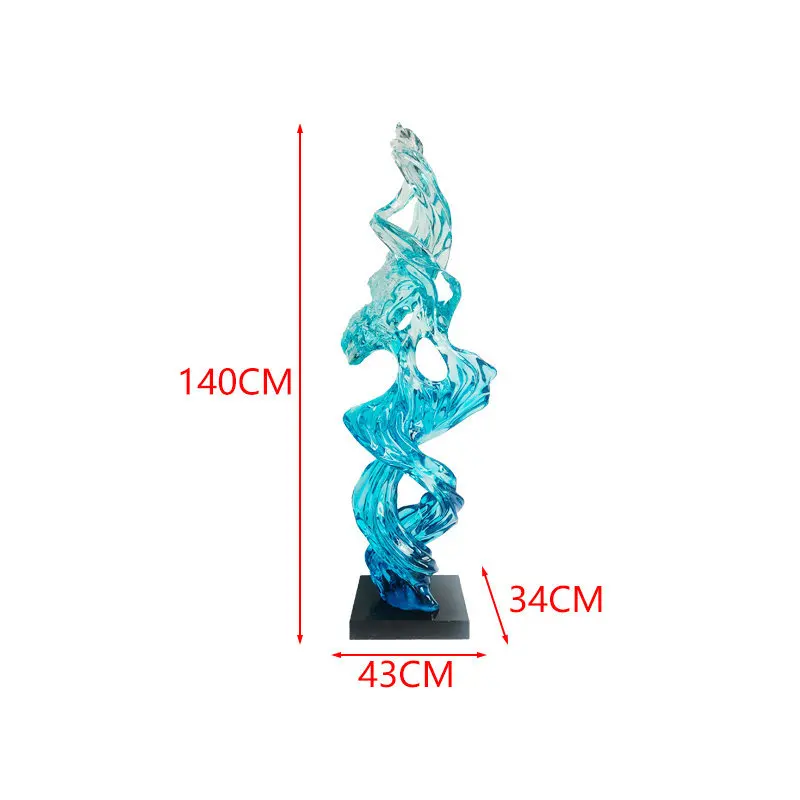 Entrance ornament Fengsheng Shuiqi light luxury transparent resin handicraft ornament living room door vertical decoration
