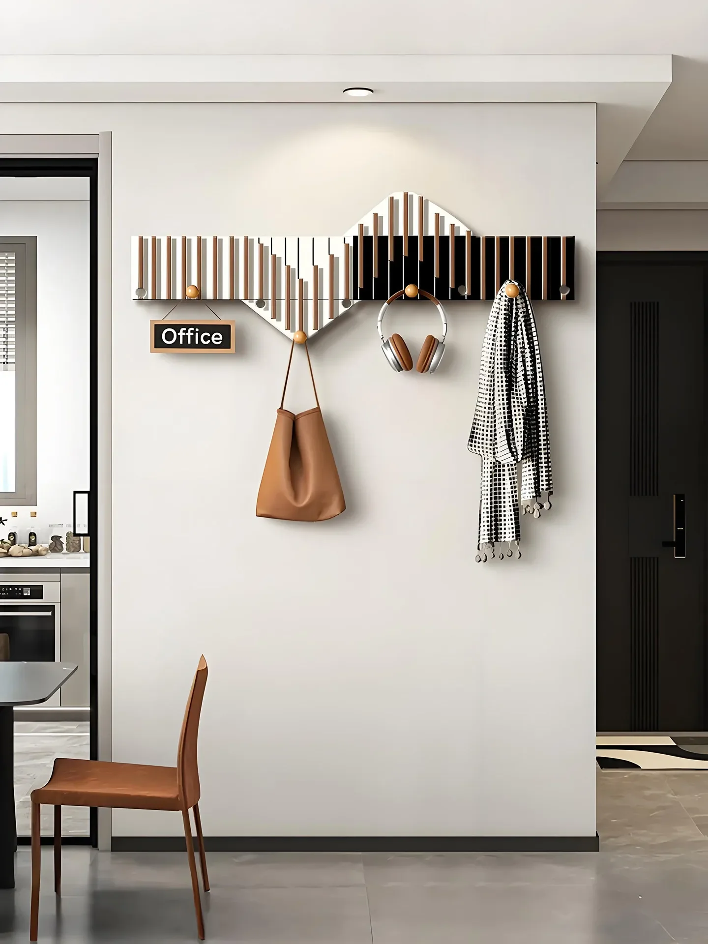 Decorative hook behind the entrance door, no punching on the wall, creative hanger, shelf, wall hanging, clothes storage hanger