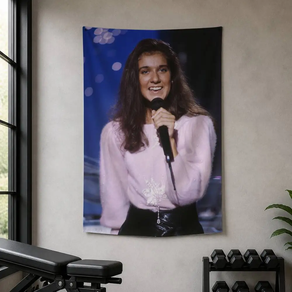 C-C-Celine D-Dion-Canada-Singer  Decorative Hanging Flag with Grommets for Garage Bedroom Dorm Wall Decor