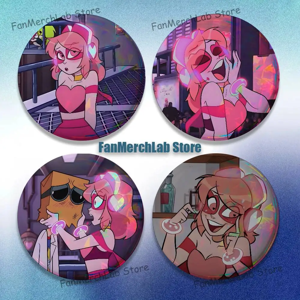 Miss Heed V-Villainous Anime Enamel Pin Badge Cartoon Round Brooch Accessories on Backpack Gifts