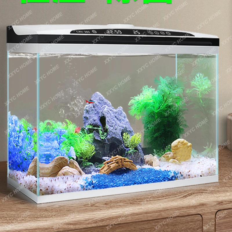 

Constant Temperature Sterilization Ultra-White Glass Fish Globe Living Room Small Self-Circulation Household Aquarium