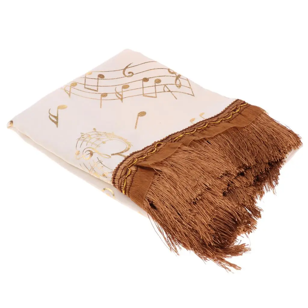 Piano Cover Upright Dusting Tassel Cloth Decorative Towel Dustproof, Yellow Color