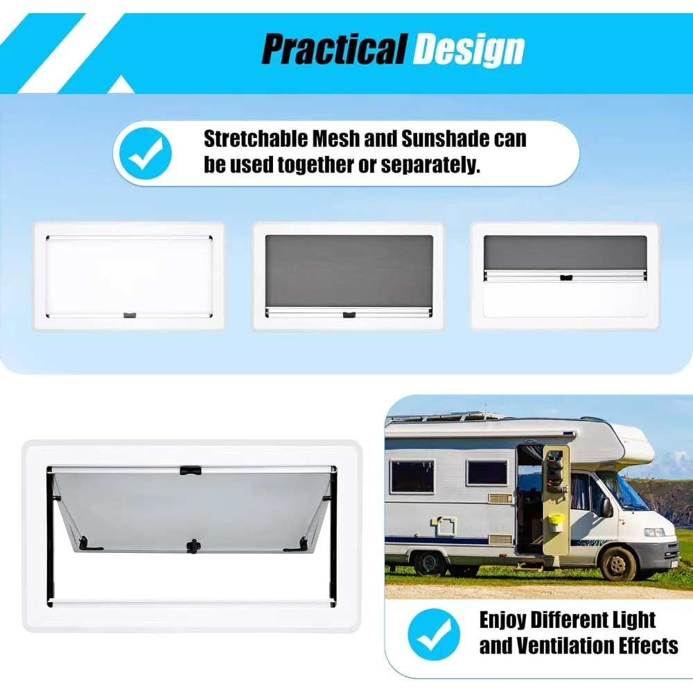 نافذة بديلة RV واسعة × 20 طويلة للاستخدام في الخروج وشاحنة الطعام