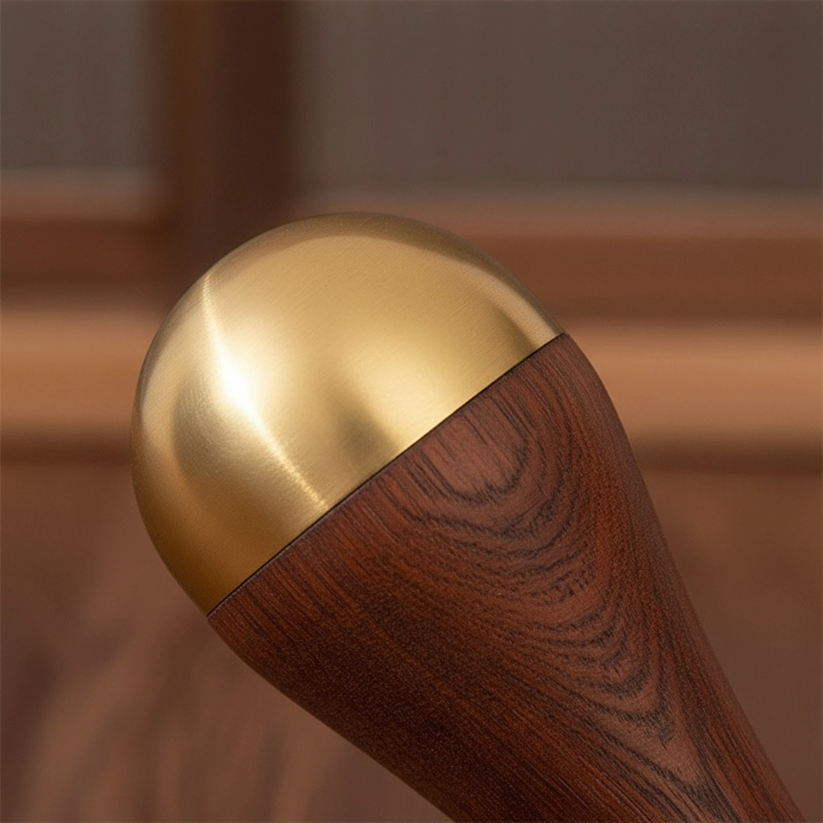 Massage Stick with Brass Head Compact Wooden Massage Stick Acupressure Pointer Natural Reflexology Tool Solid for Office Workers