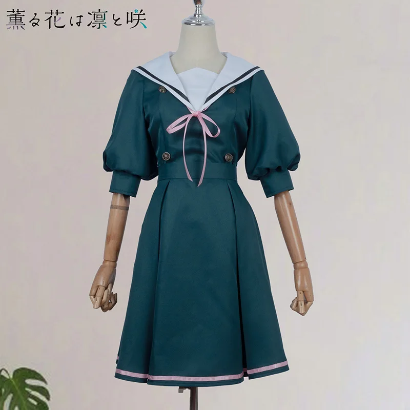 

Anime The Fragrant Flower Blooms With Dignity Waguri Kaoruko Cosplay Costume Girl JK Dress School Uniform Summer Clothes