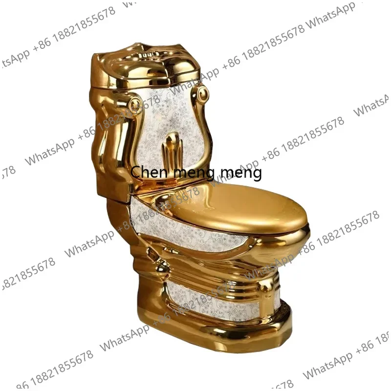 zHExport European split toilet, gold toilet with gold cover plate, water-saving toilet, flush toilet, toilet