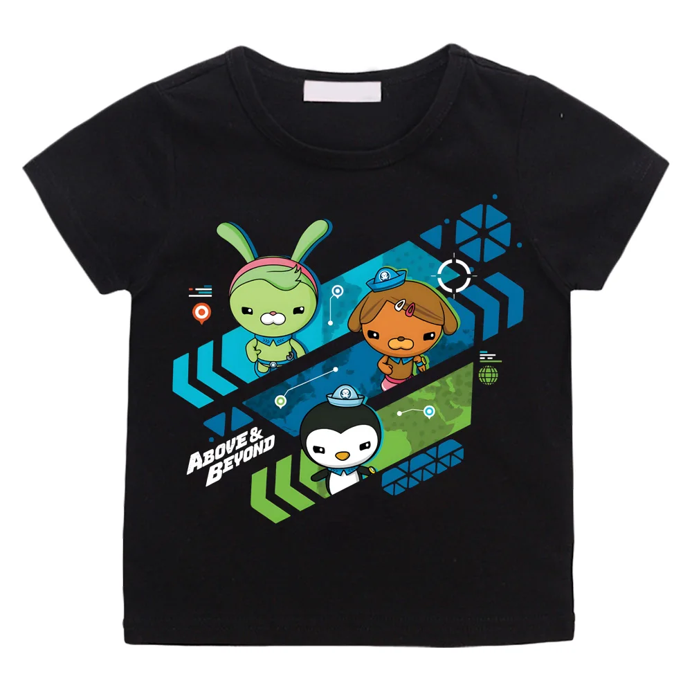TV The Octonauts Kawaii Print Anime T-shirts Cartoon Manga Kawaii 100%Cotton Short Sleeve Boys/Girls T Shirt Teens Streetwear