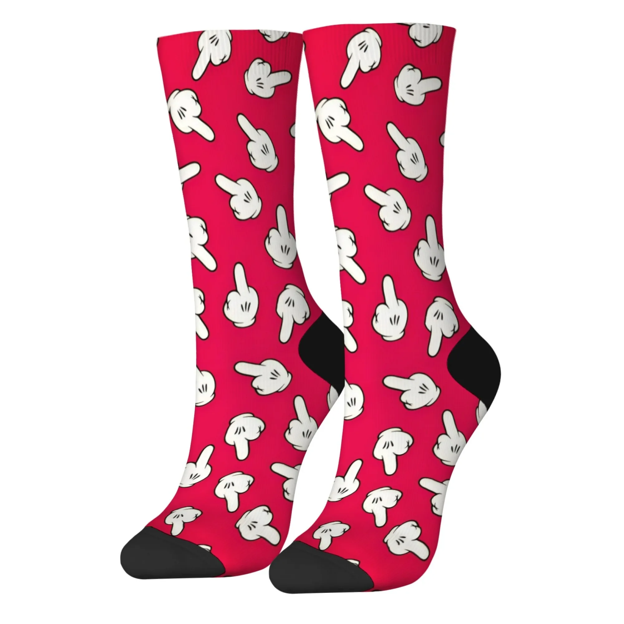 Lustige Finger-Cartoon-Druck-Socken, Neuheit, glückliche Herrensocken, Harajuku-Stil, Unisex, Straße, Hip-Hop, Persönlichkeit, Trend, Socken, Geschenk