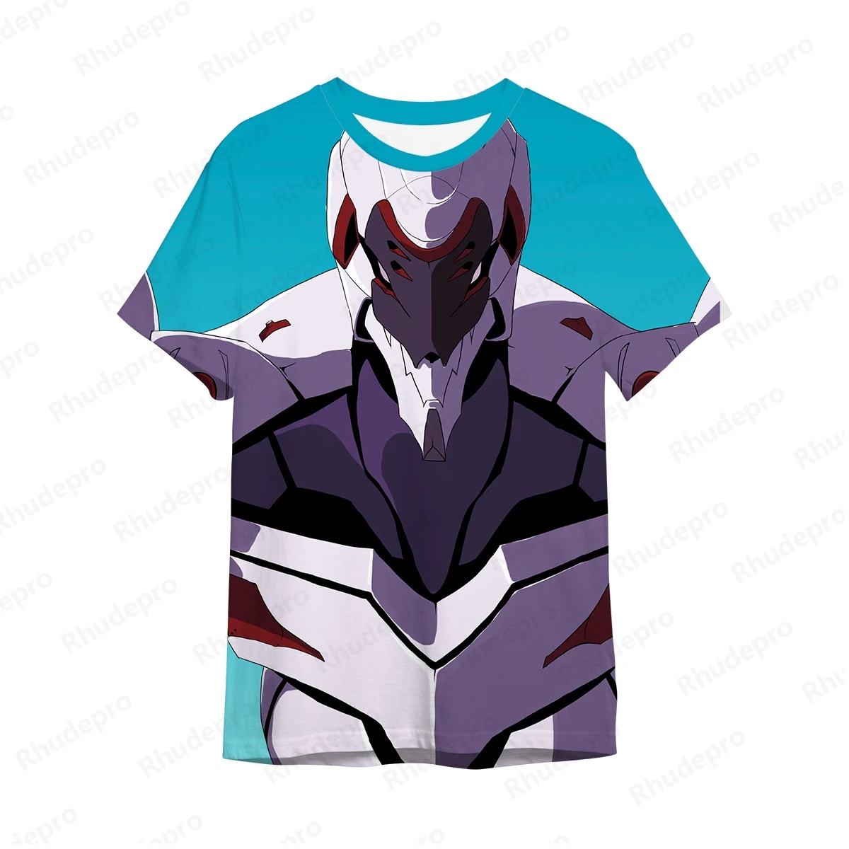 EVA-01 Testtyp Neon Genesis Evangelion gedruckt T-Shirt T-Shirt übergroße Tops Kurzarm Herrenmode Fitness studio Kinder kleidung