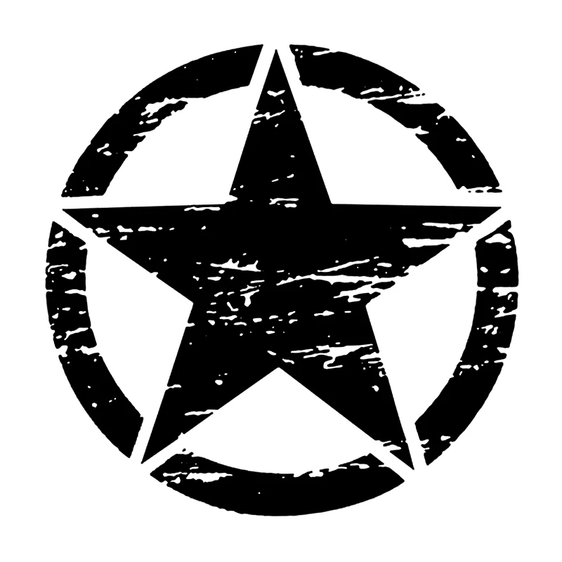 

50cm Big Star Graphic Waterproof on Cars Army Star Distressed Decal for Jeep Sticker Large Hood Graphic Body Fits Most Vehicles