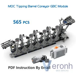 High-tech Tipping Barrel Coneyor GBC Module Electric Building Blocks MOC Ball Contraption Assembly Bricks Creative Kid Toy Gifts