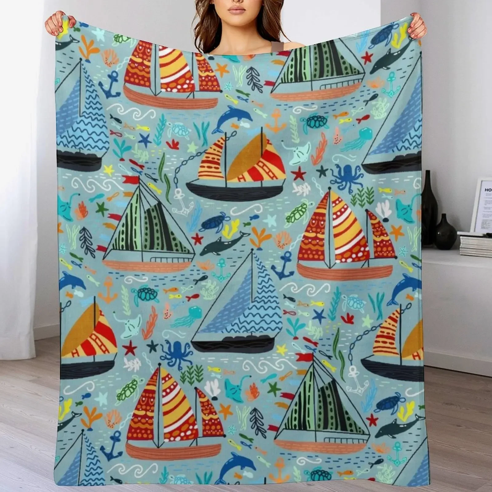 Show Boats Throw Blanket Lightweight Warm Blanket for Travel Camping