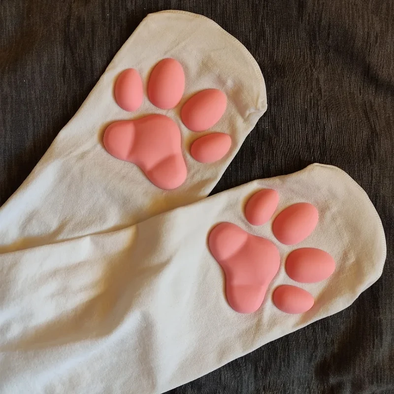 

Cat Paw Pad Sock Pink Cute Lolita Thigh High Socks For Adult Children Women Cosplay 3D Kitten Claw Stockings
