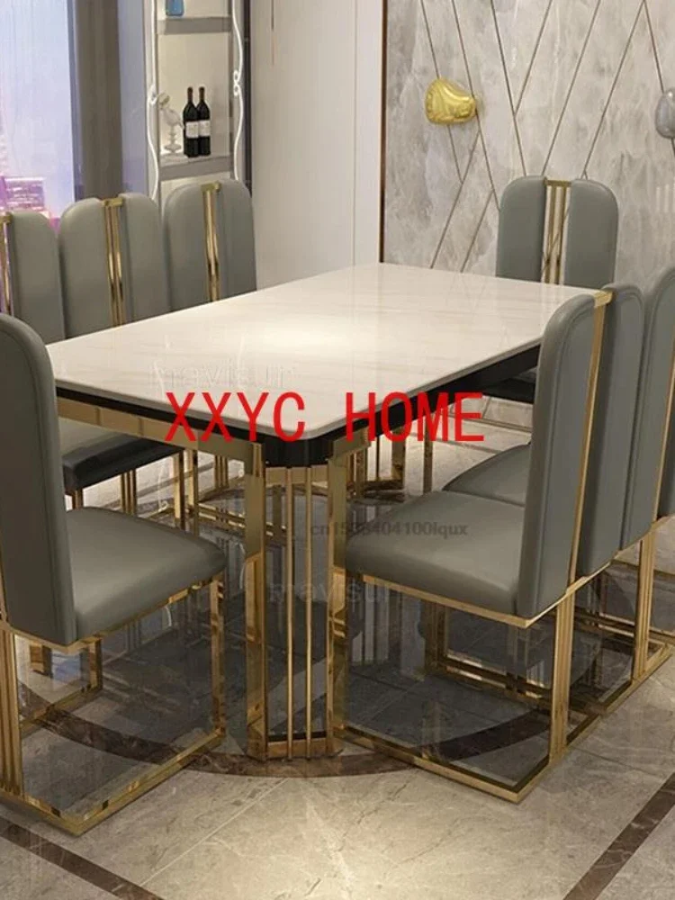 Modern Simple Rectangular  Kitchen Home Room Furniture Dining Table With Chairs