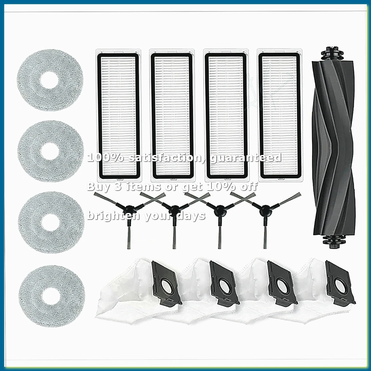 ●For Bot L10s Plus Replacement Parts Accessories Main Side Brush Hepa Filter Mop Cloth Dust Bag-ABFB