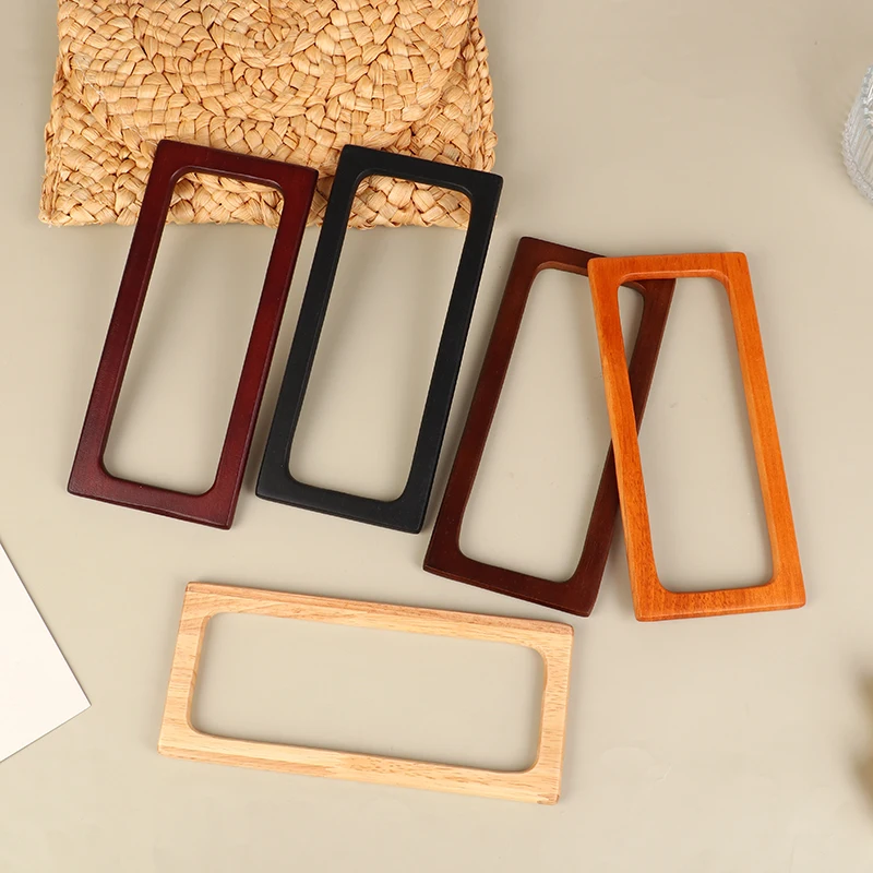 1pcs Square Wooden Bags Handle DIY Sewing Brackets Purse Frames Handles For Making Handbag Accessories