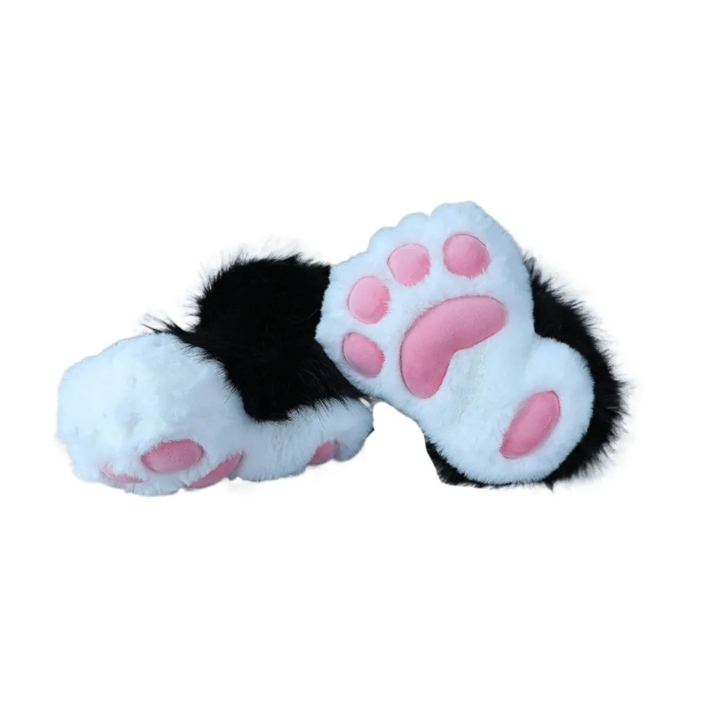 

Winter Home Shoes Cartoon Winter Cat Paw Slippers Large Exaggerate Plush Cat Paw Boots Furry Warm Cosplay Props Shoes Gifts