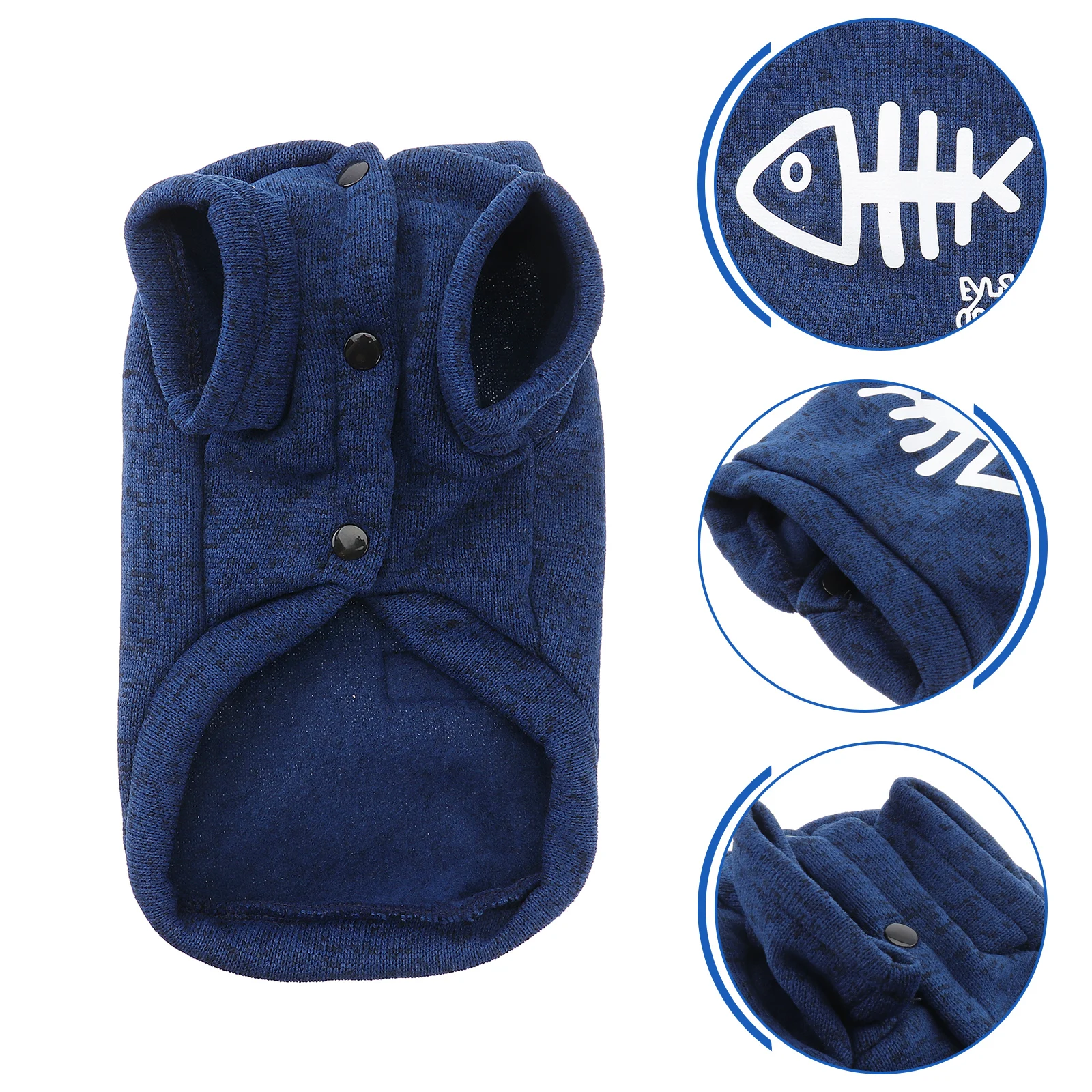 

Warm Pet Knitwear Sweater Puppy Cat Winter Clothes Stretchable Comfortable Indoor Outdoor Pet Sweater Size S Blue