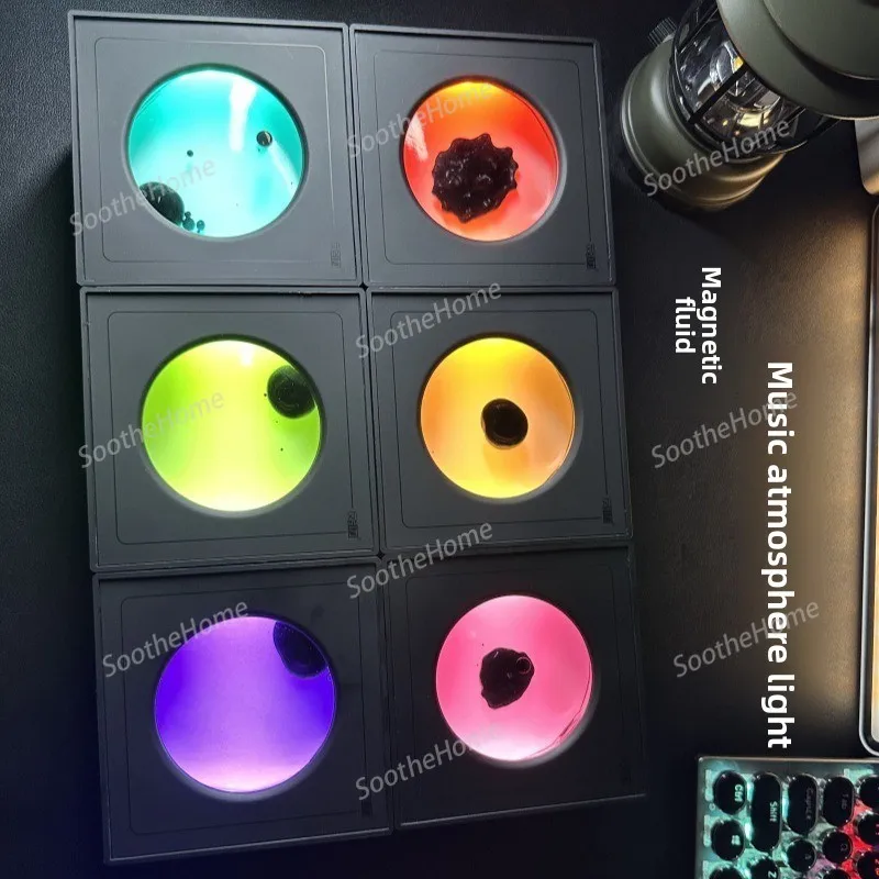 For Venom Magnetic Fluid Music Rhythm Ambient Light Speaker - Desktop Decoration & Gift Desk Digital Clock