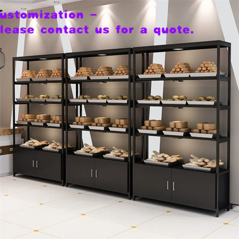 custom.Customized High End Factory Price Bakery Decoration Display Cabinet Bread Display Shelves