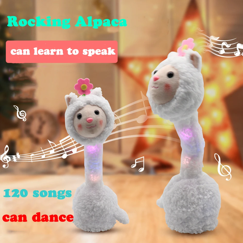 

Singing Dancing Alpaca Doll Cute Talking Music Recording Electric Animal Toy Warm Present Christmas Party Favor Doll for Childs