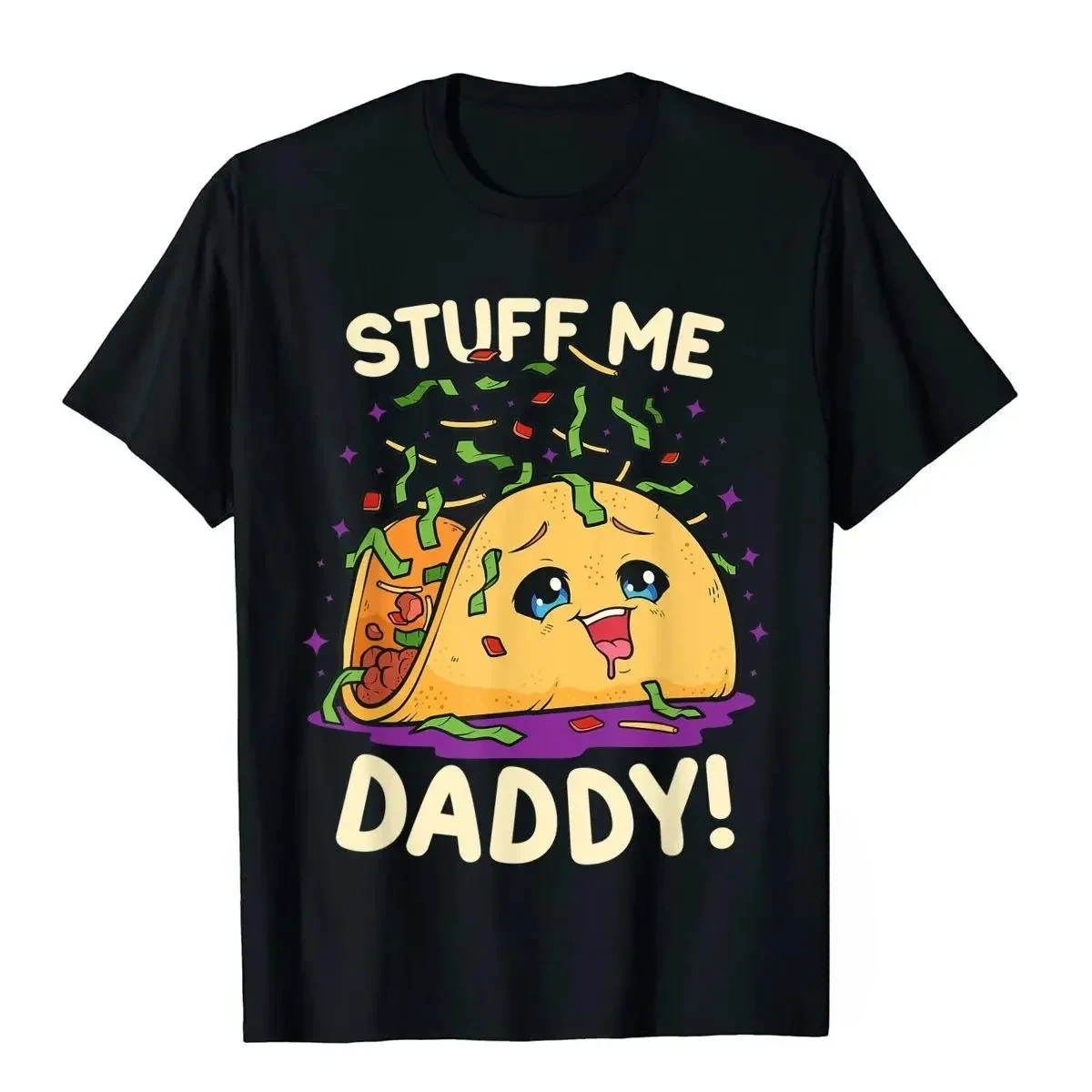 Funny Dirty Pun Stuff Me Daddy Naughty Taco Graphic Women Print Tee New Summer Fashion Casual Daily Cute Women Stylish Clothing