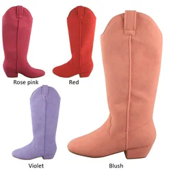 Venus lure Personalized no Zipper Dance Heating Boots Blush Pink Suede Soft Sole Women's Line Dance Boots Urban Heel 4CM