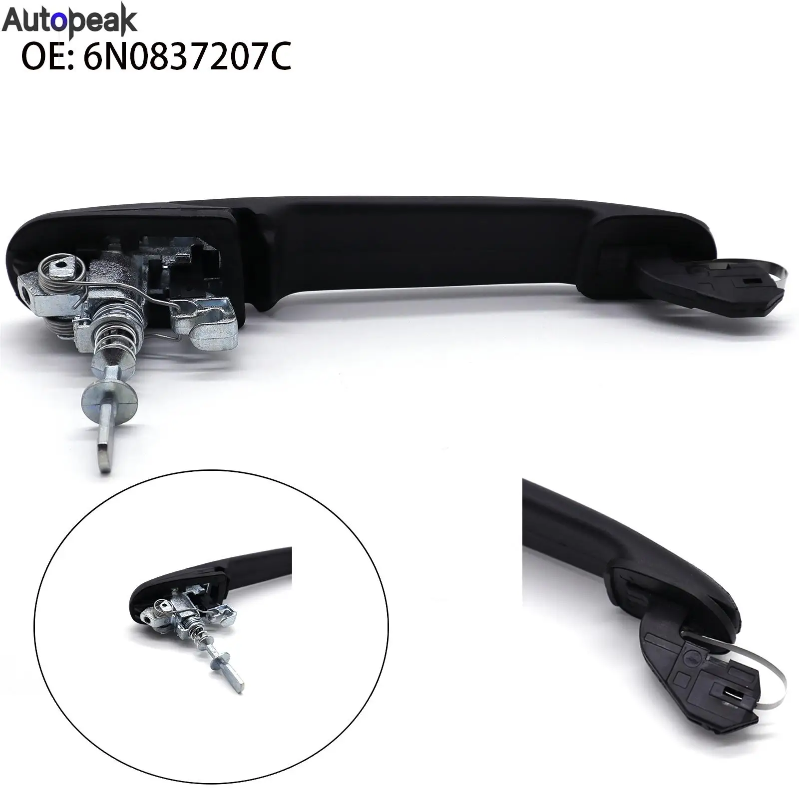 

1Pc Car Door Handle Lock Front Right Side Keys 6N0837207 Car Door Accessories For VW Polo III Sharan Ford Galaxy Seat Alhambra