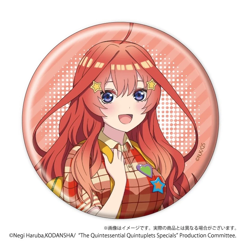 58 مللي متر أنيمي الخماسية المثالية Ichika Nino Miku Yotsubaitsuki تأثيري حلي شارة دبوس SPTE صفيح بروش الدعامة #5