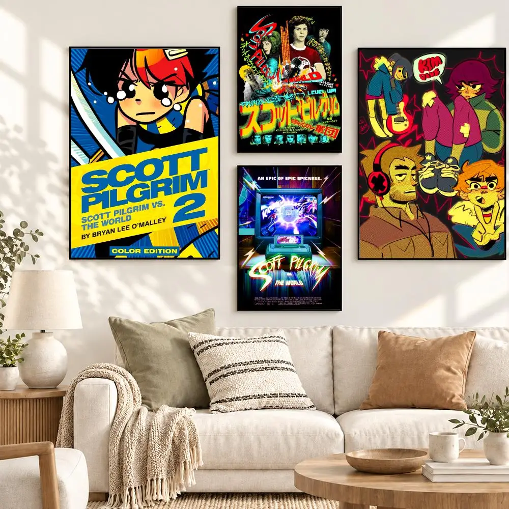 Scott Pilgrim vs. the World Comic Romance Film Style Poster Decorative art prints for the home, holiday gifts, unframed
