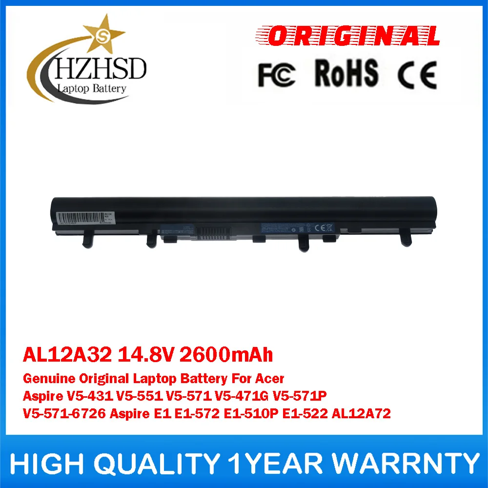 

AL12A32 14.8V 2600mAh Genuine Original Laptop Battery For Acer Aspire V5-431 V5-551 V5-571 V5-471G V5-571P V5-571-6726 E1 E1-572