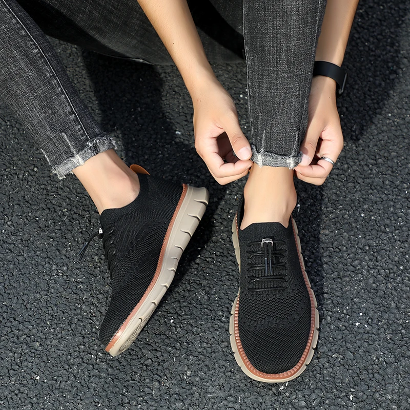 Homens sapatos casuais moda leve respirável macio-sola malha sapatos de luxo designer esportes ao ar livre tênis de fitness tamanho grande