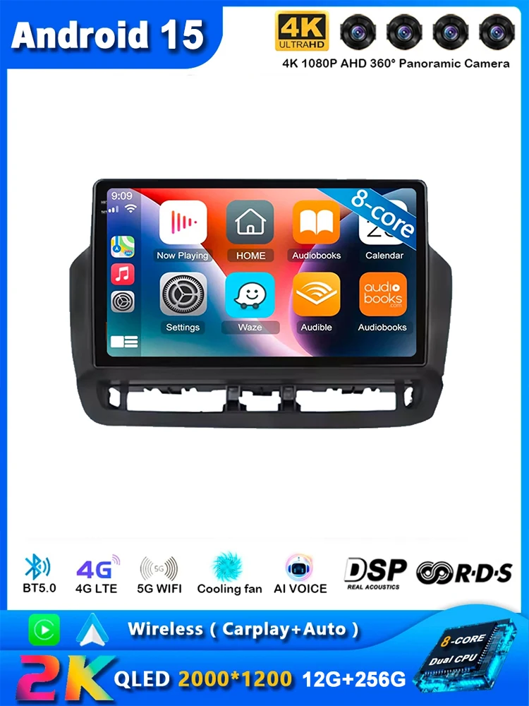 Autoradio voor Seat Ibiza 2012 - 2015 QLED Android 15 Multimedia Videospeler GPS 4G WIFI CarPlay Auto Wireless Stereo Geen 2Din - afbeelding 2