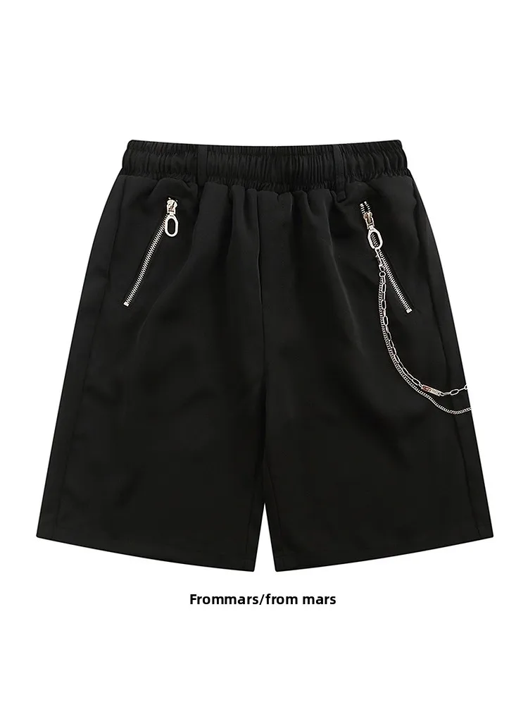 Loose Casual Wide Leg ort Pants Summer Pure Color Chain Design Sensation Street Sle Men's orts from  Brand