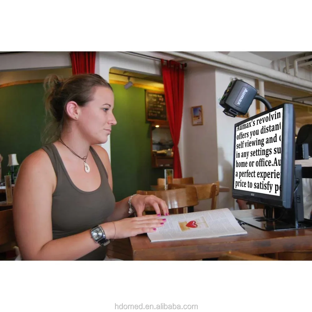 Novas lupas de mesa de 22 polegadas com auxiliares de baixa visão