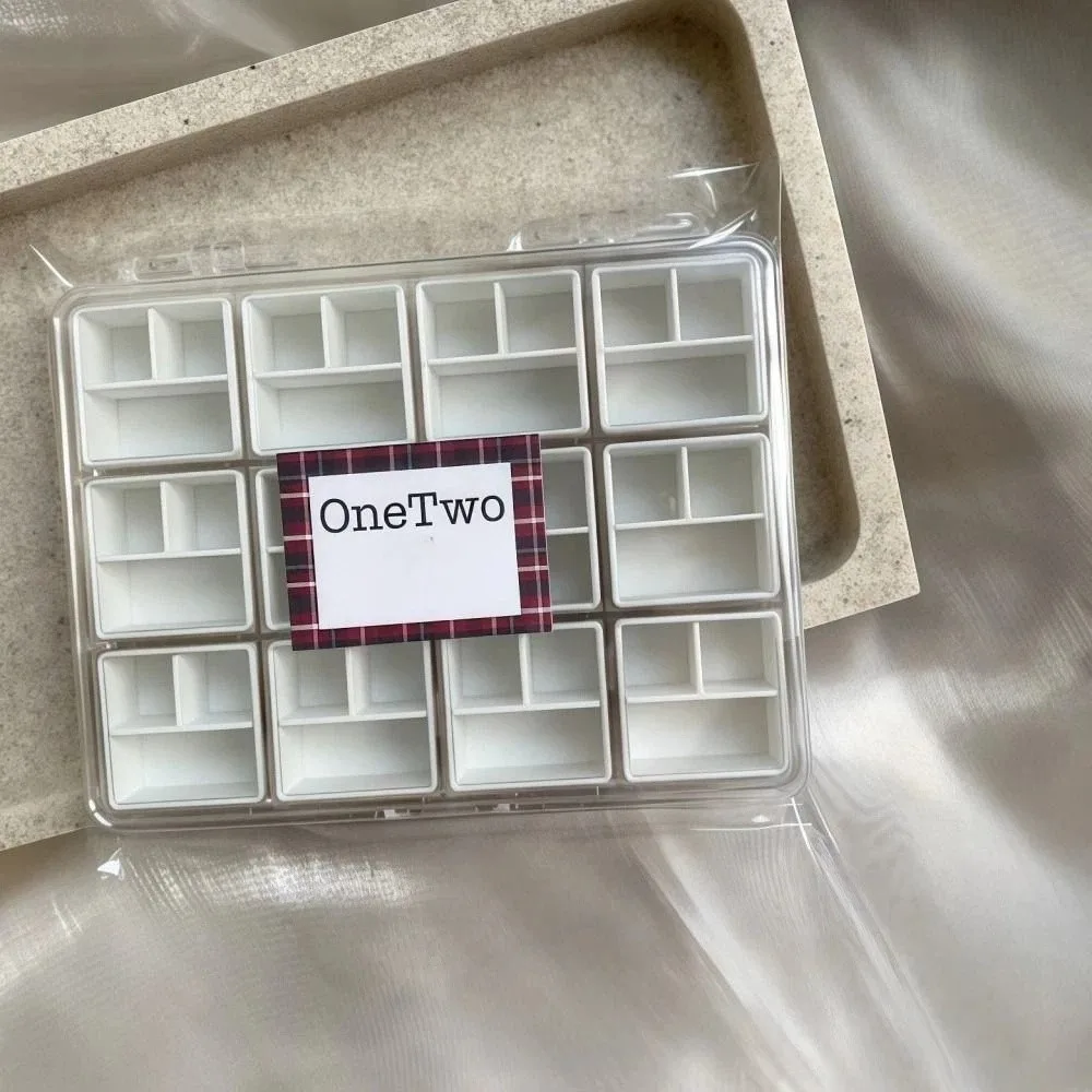 Transparent 36 Grids Nail Art Storage Box Candy Colors Plastic Nail Art Decorations Storage Box Compartment Jewelry Storage Box
