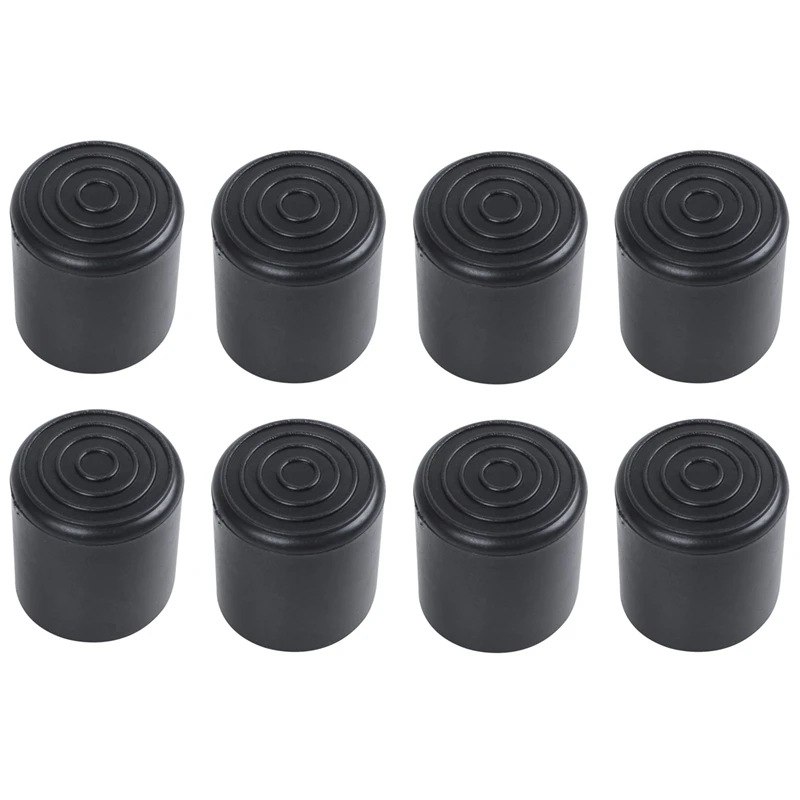 Rubber Furniture Crutch Feet Stool Chair Leg Tip Pad 8Pcs Black