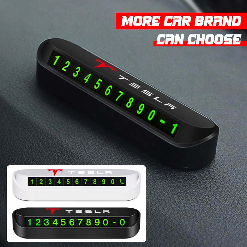 

1Pcs Car Temporary Parking Card Plate Tesla Badge Car Styling for Tesla TMX TMS Decal 2016-2020 Decals Model 3 Model X S TM3
