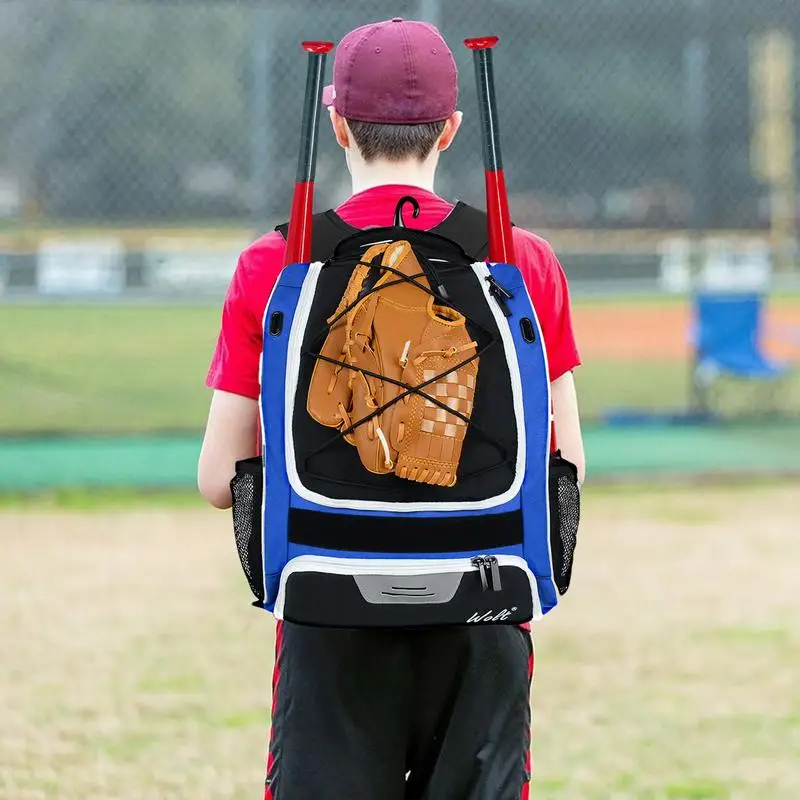 Bat Bag Baseball Bat Bags Youth Baseball Backpack Equipment Bag Waterproof Tear-Resistant Large Main Compartment For Bat Gloves