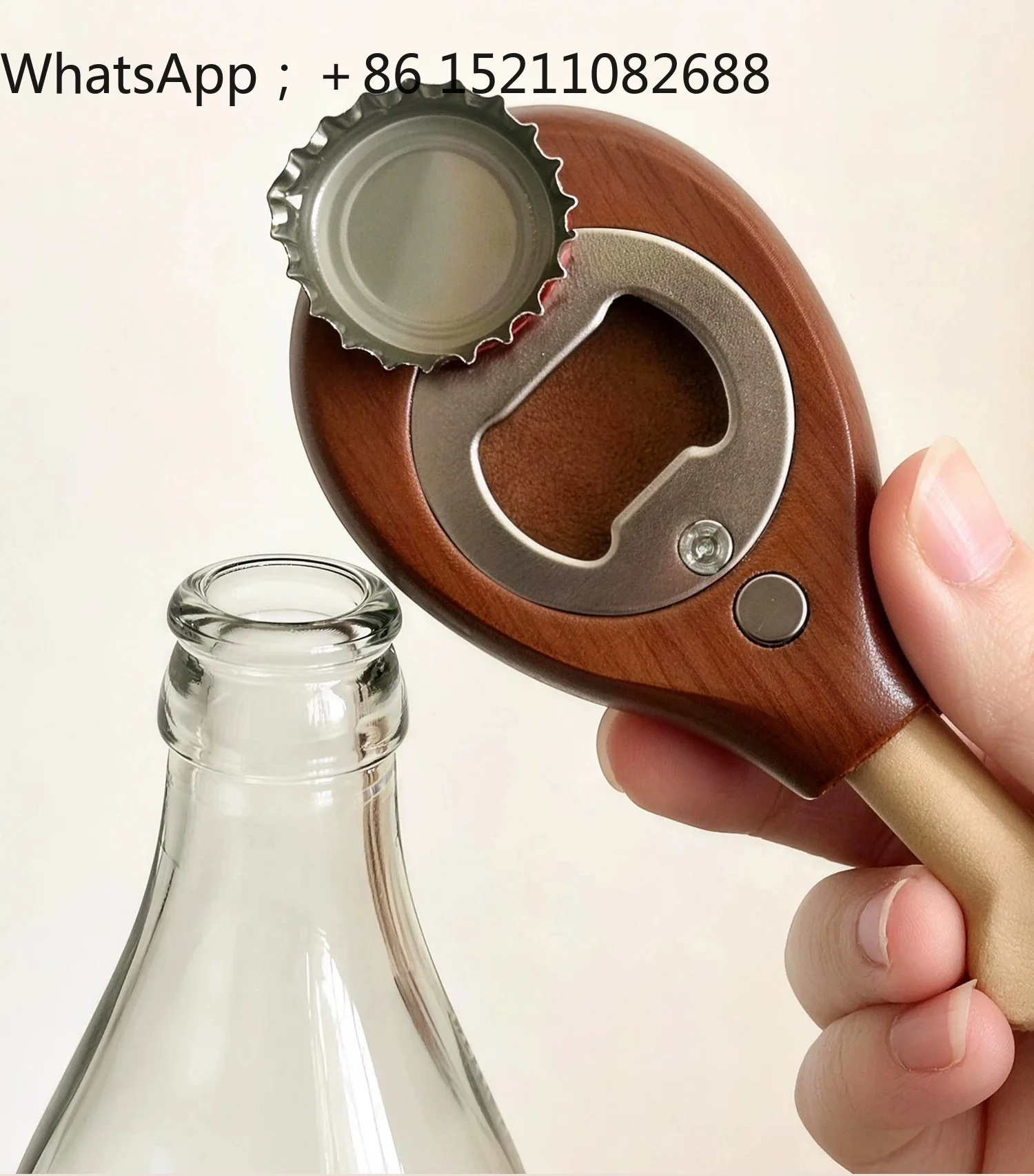 SCY solid wood chicken thigh shape refrigerator sticker household bottle opener creative magnetic decorative wine opener