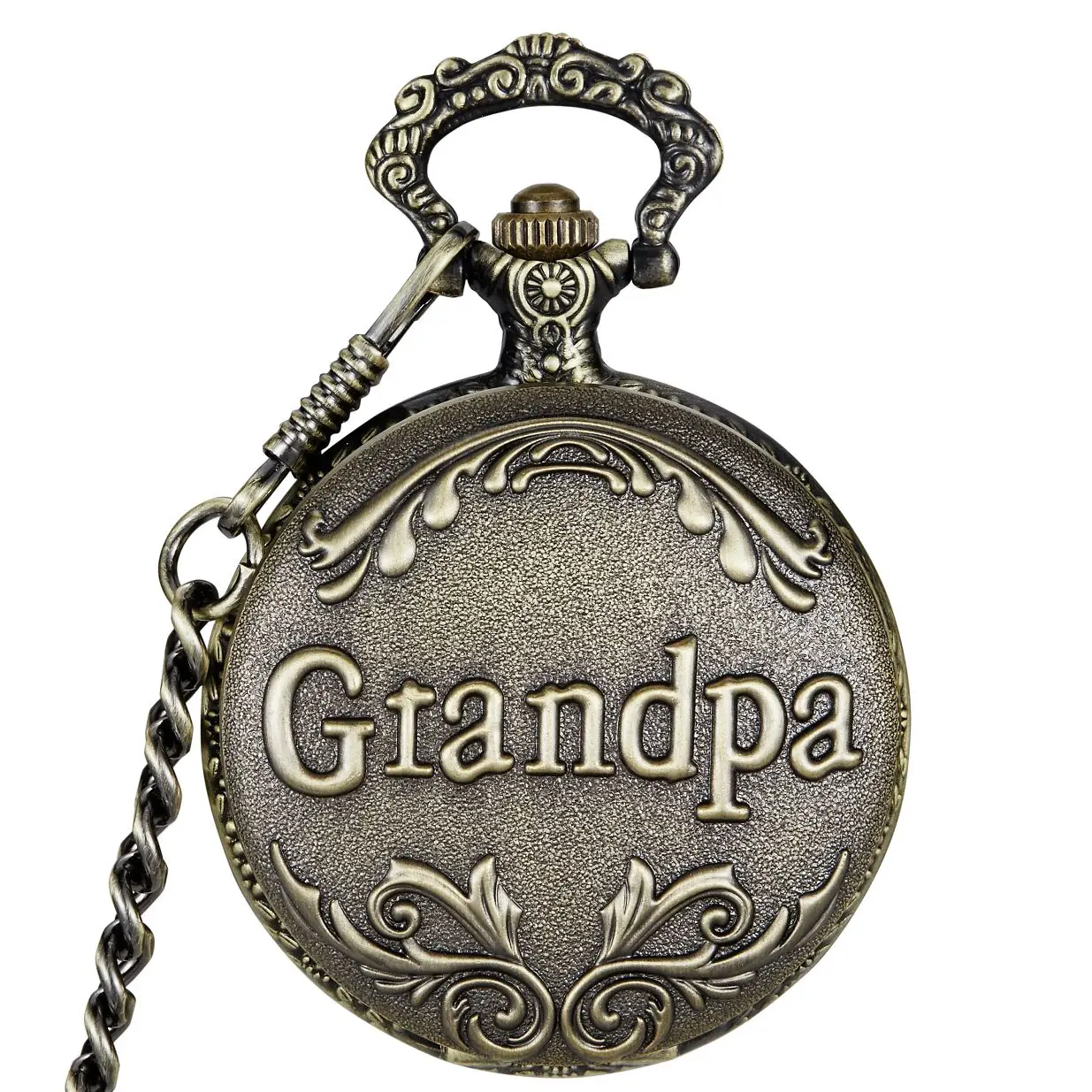 Antique Bronze Grandpa Gift Mechanical Pocket Watch Women Necklace Chain Rtero fob watches gifts