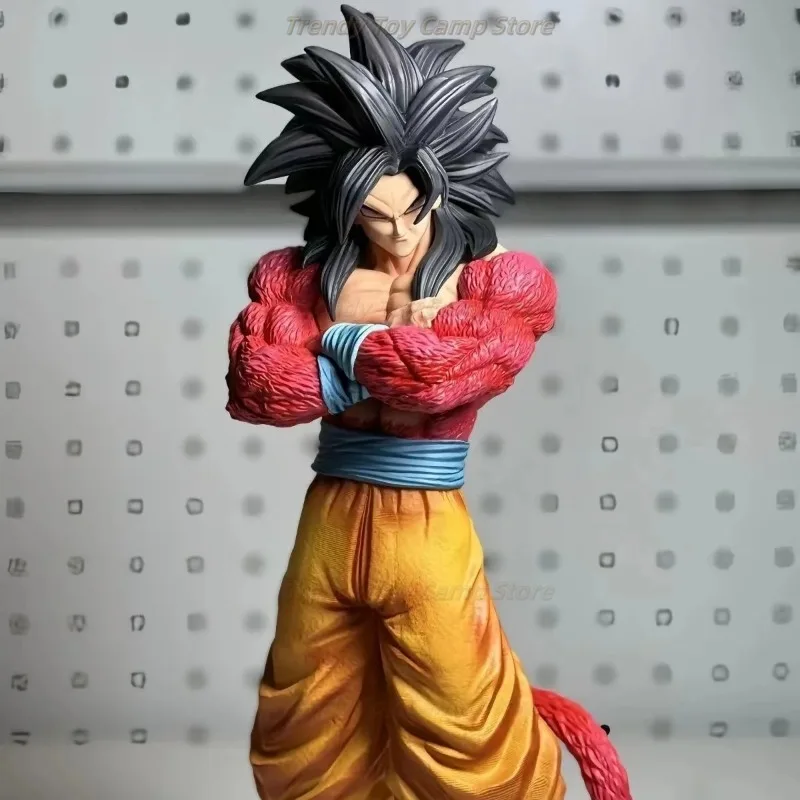 【En stock】animación Dragon Ball Ssj4 Wukong personaje Super Saiyan personaje de acción 34cm estatua de Pvc colección modelo juguete para regalo