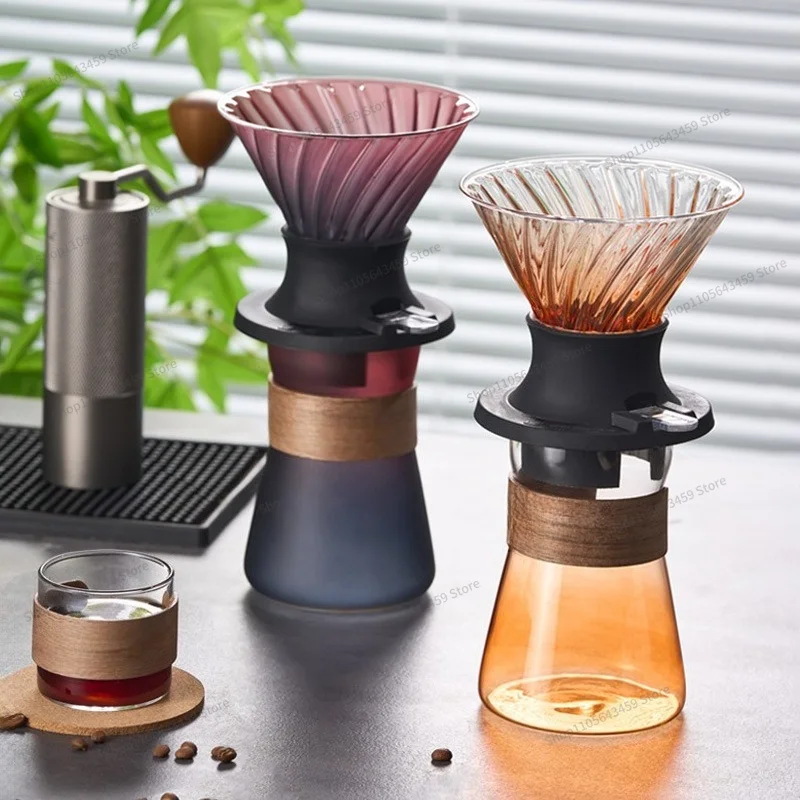 For hand brewed coffee filter cup colorful gradual change color sharing pot coffee set immersion extraction coffee pot