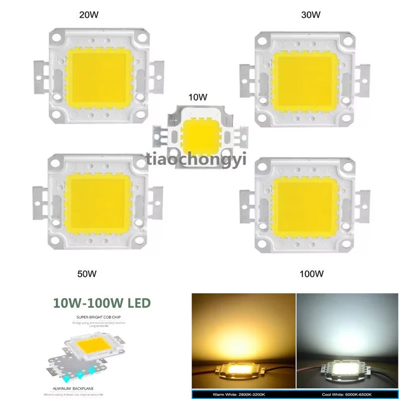 10W 20W 50W 100W LED light Chip LED bead DC12V 36V light emitting diode white warm white Integrated LED lamp