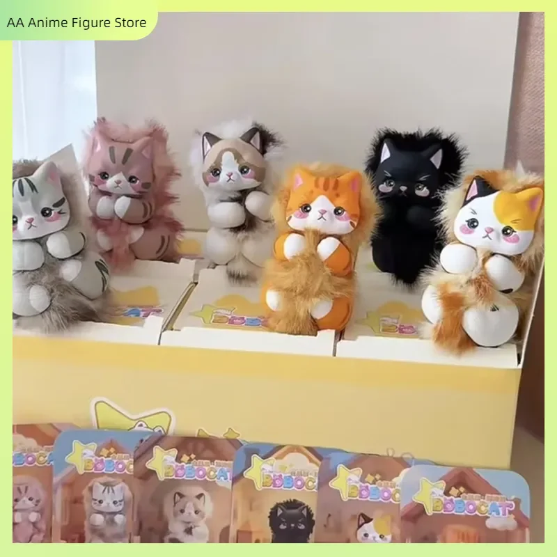 

In Stock For Cat Loving Collectors Bobo Cat Mystery Box Fluffy Cute Plush Doll Cat Figurine Bag Pendant Home Decor Holiday Gift