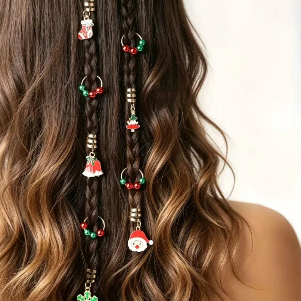 6/10/26/46pcs Metal Cuff Clips Party Mixed Hair Rings Set Hair Braiding Pumpkin Halloween Braid Hair Clips Charm Headwear