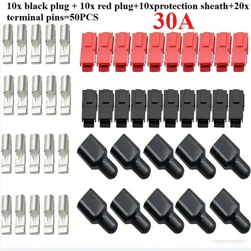 10Pair 15A/30A/45A Amp Plug 600V With Rubber Dust Cover Sleeves For Anderso.n Powerpole Connector Electric Equipments Waterproof