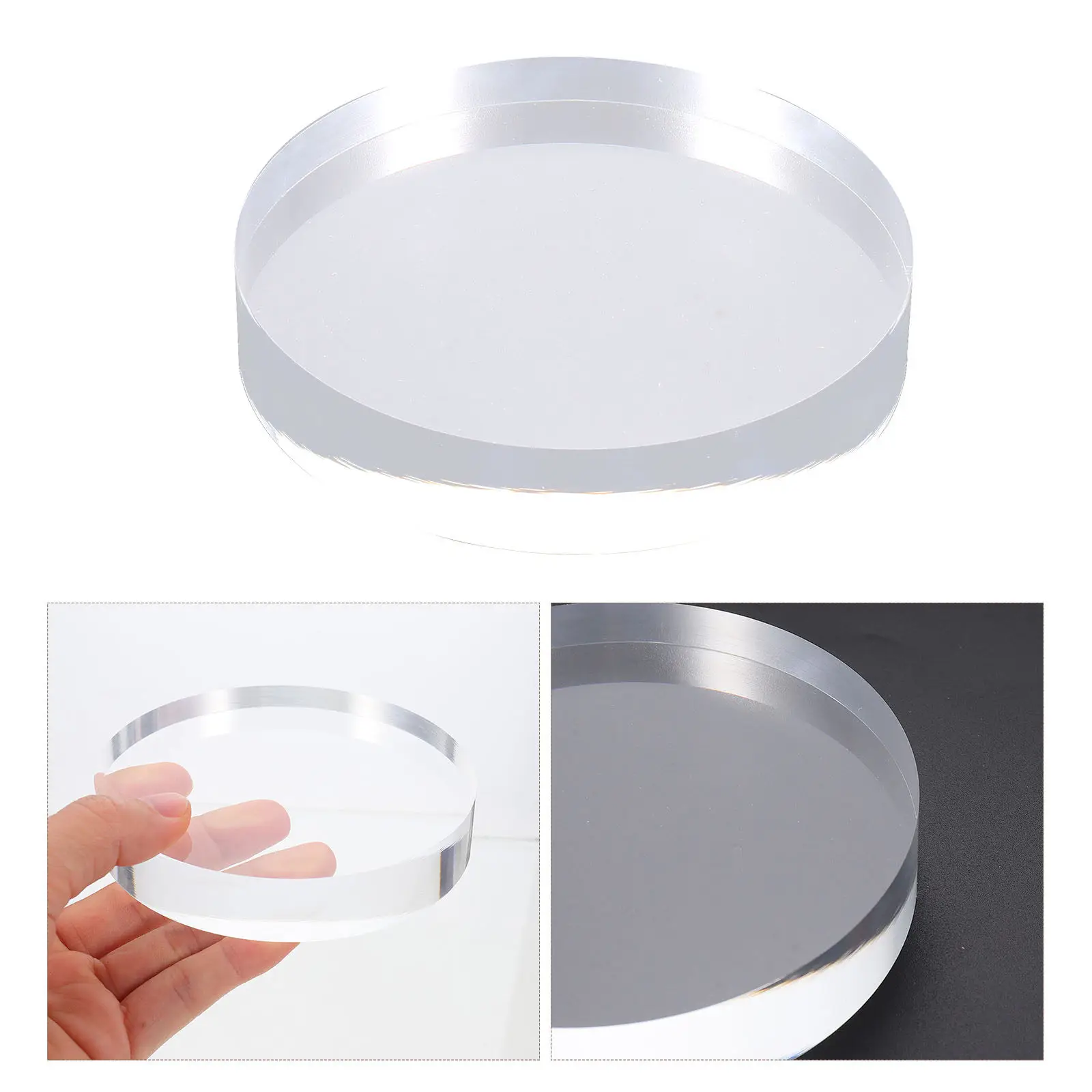 Acrylic Display Base Premium Lightweight Portable Odorless Cosmetics Storage Stand Jewelry Holder Desktop Organizer Round Design