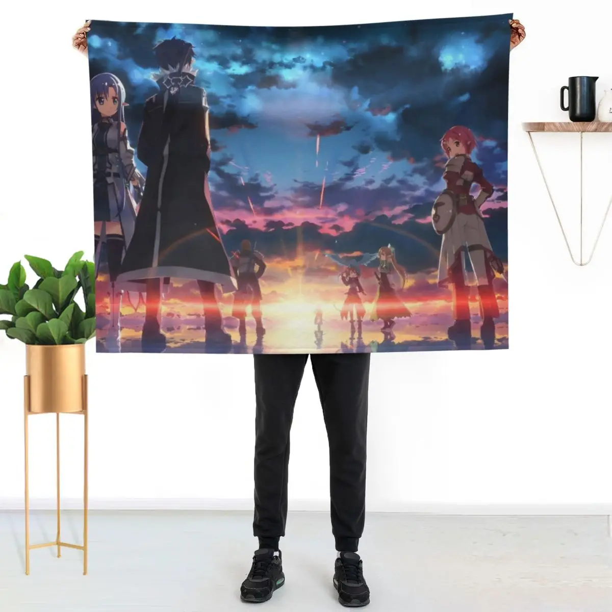 Sword Art Online - Cover Image Throw Blanket couch cozy soft plush fuzzy picnic outdoor blanket